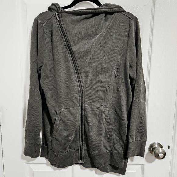 Distressed Zip-up Jacket - Picture 2 of 3